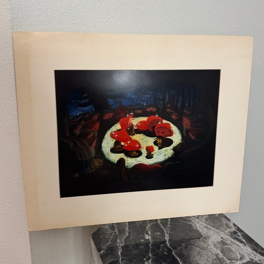 Vintage Disney Fantasia Dance of the Mushrooms Claude Coats Art Print 1990